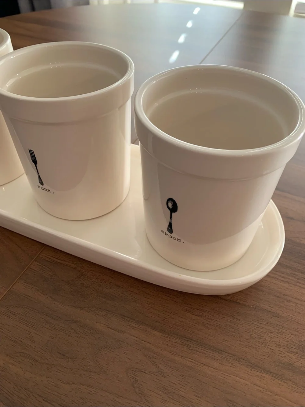 💙Rae Dunn Icon Collection Utensil Holder with Tray Set ⭐️RETIRED⭐️